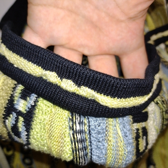 COOGI Spellout Sweater 3XL Mercerized Cotton 3D Knit Blue Green Black RARE - Picture 7 of 9